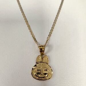 10kt Real Solid Gold Labubu Monsters Pendant
